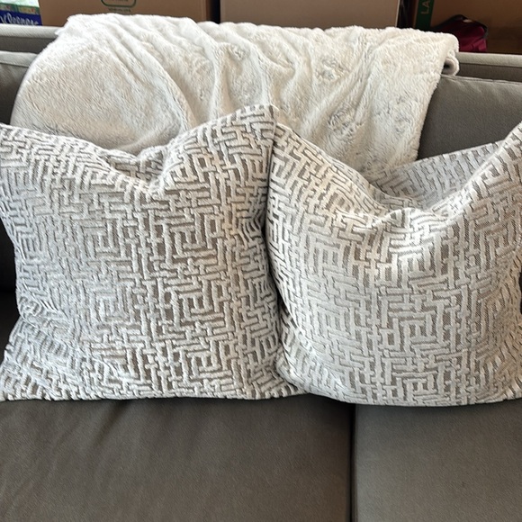 West elm 20x20 textured white/grey pillows. 2 sold together - Picture 3 of 3